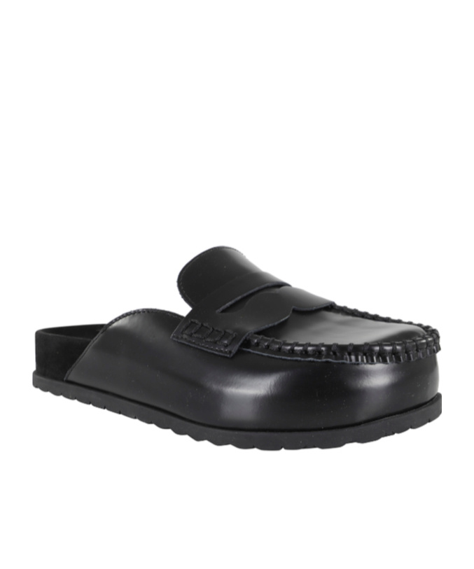 Ash Round Toe Mules In Black