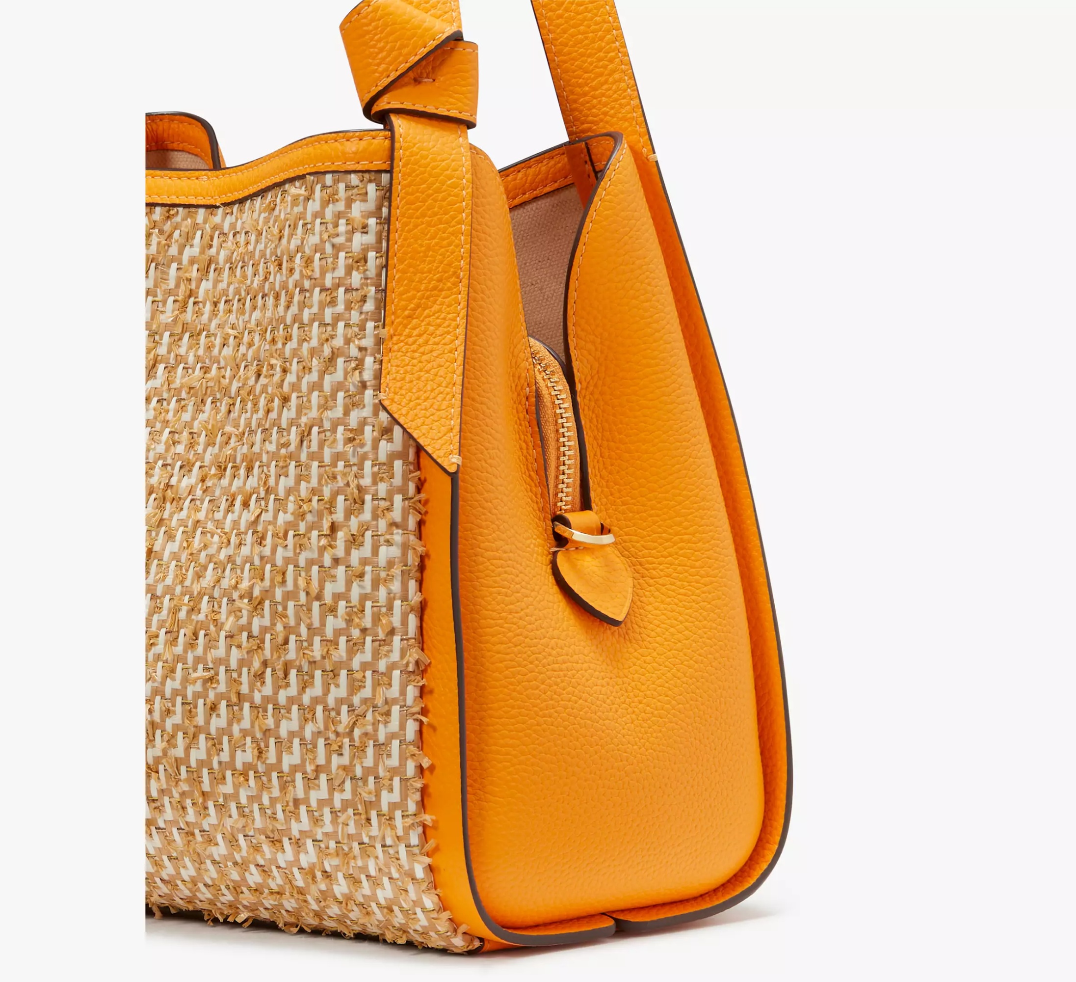Kate Spade Medium Knott Tweed Leather Bag In Nude