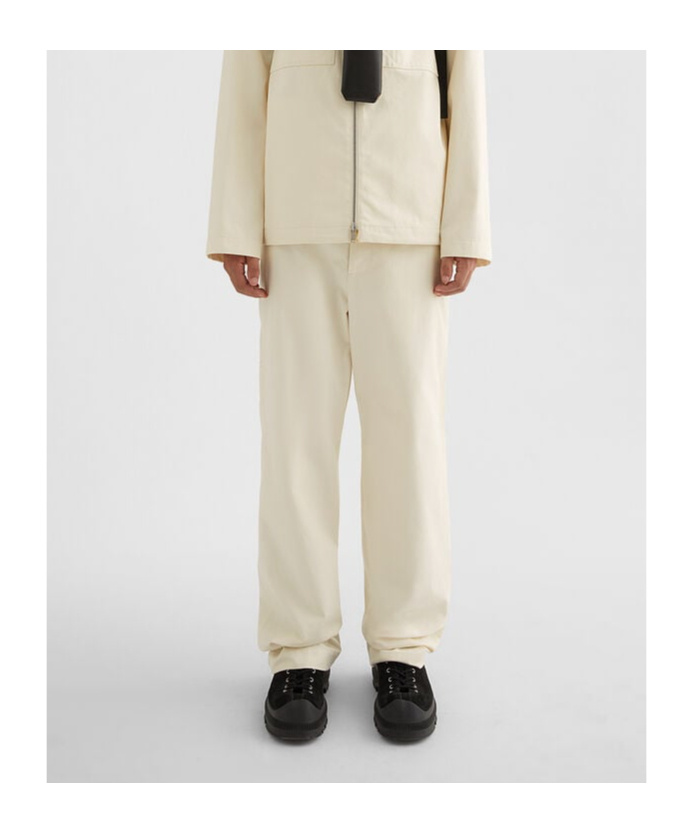 Jil Sander Belt Loops Casual Pants In White