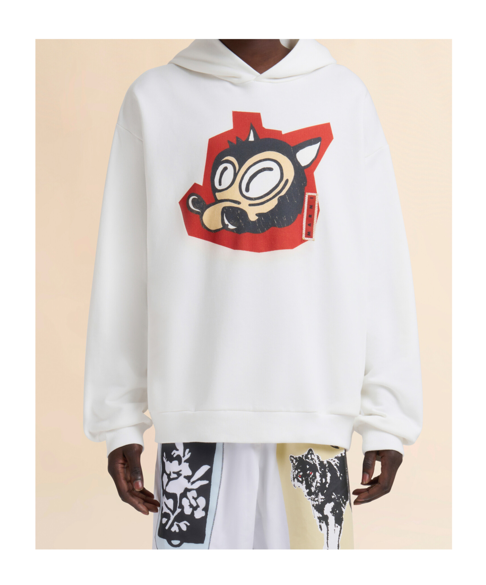 Marni Graphic-print Hoodie In White
