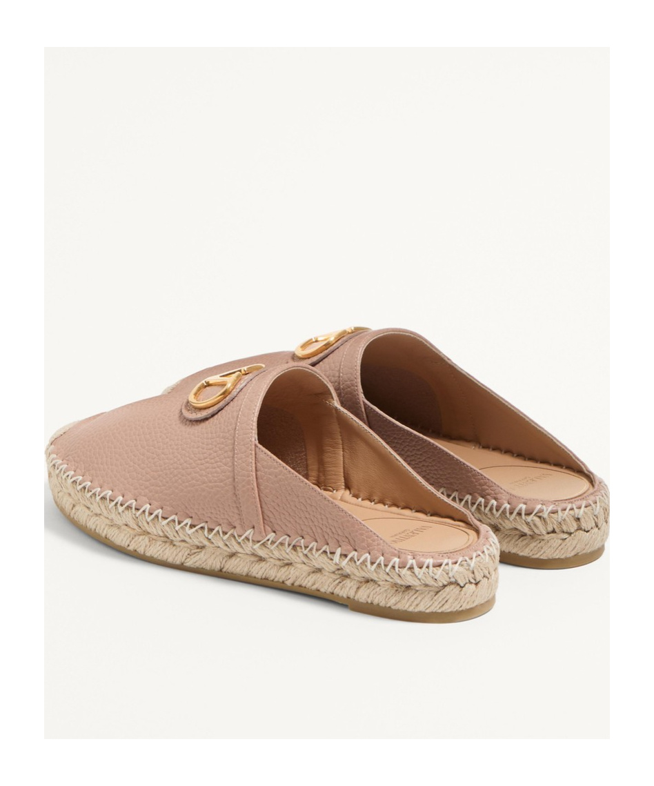 Valentino Vlogo Signature Grainy Leather Mule In Rose Cannelle