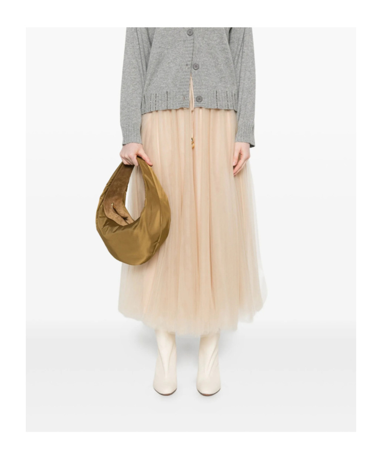 Fabiana Filippi Pleated Drawstring Skirt In Neutral