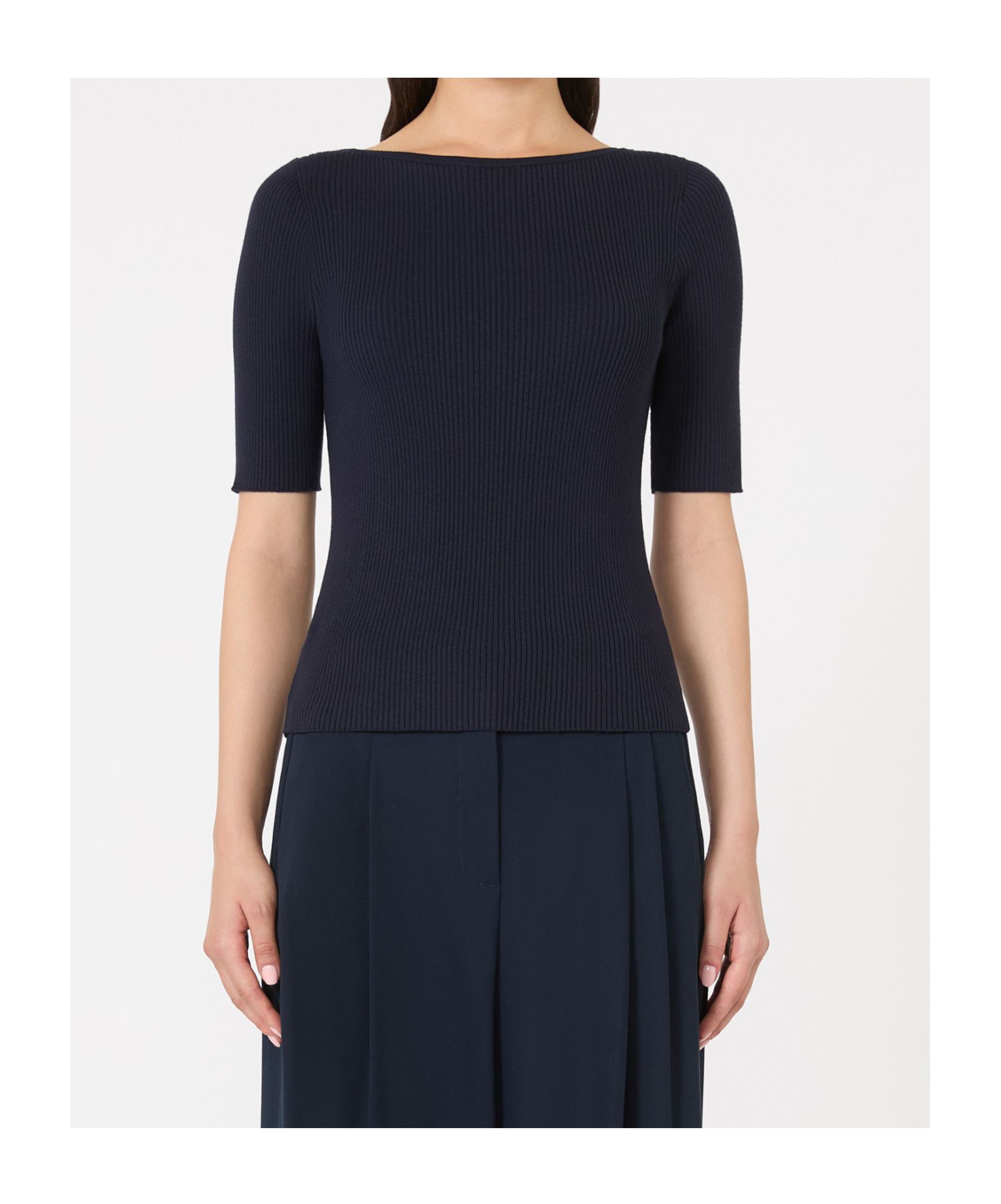 Weekend Max Mara Slim-fit Stretch Viscose T-shirt In Black