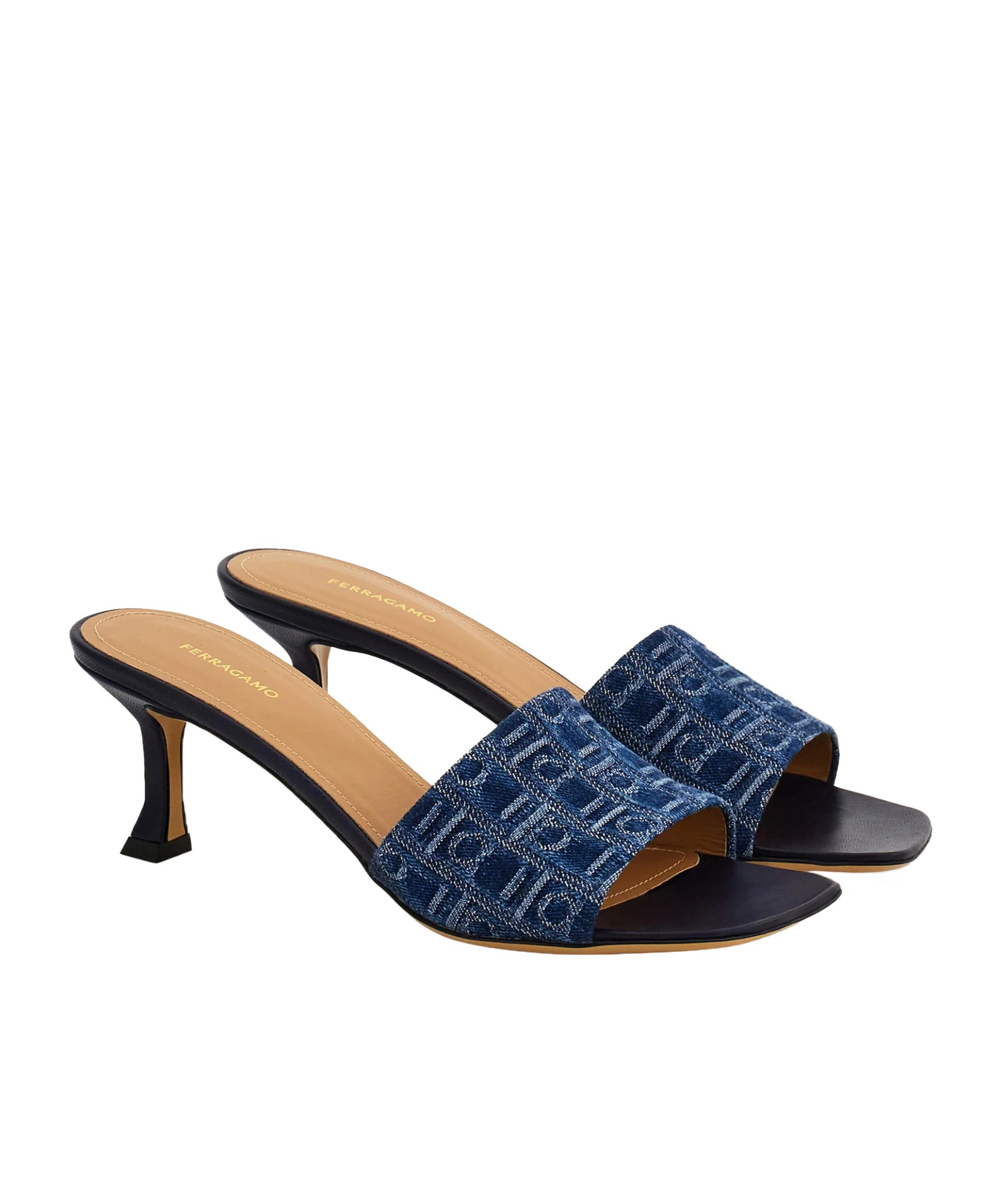 Ferragamo Monogram Sandal In Blue