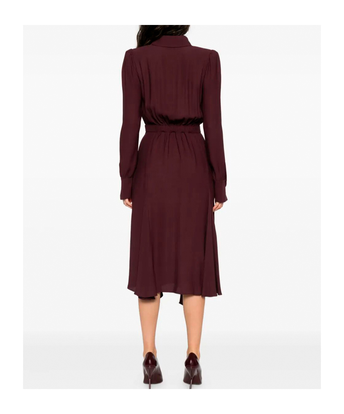 Elisabetta Franchi Wrap-design Flared Dress In Burgundy