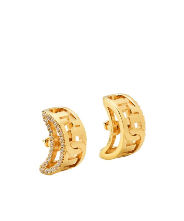 Fendi O'lock Earrings In Gold