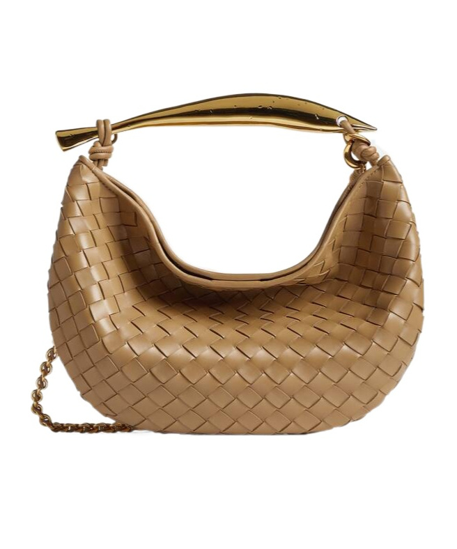 Bottega Veneta Small Sardine Chain Knitted Shoulder Bag In Brown
