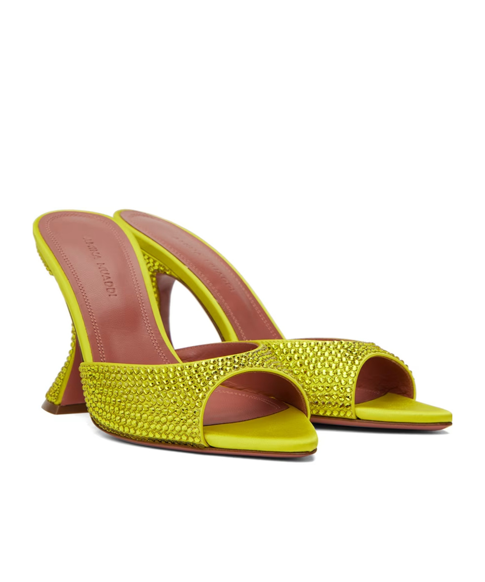 AMINA MUADDI CAROLINE CRYSTAL HIGH-HEELED SANDALS 