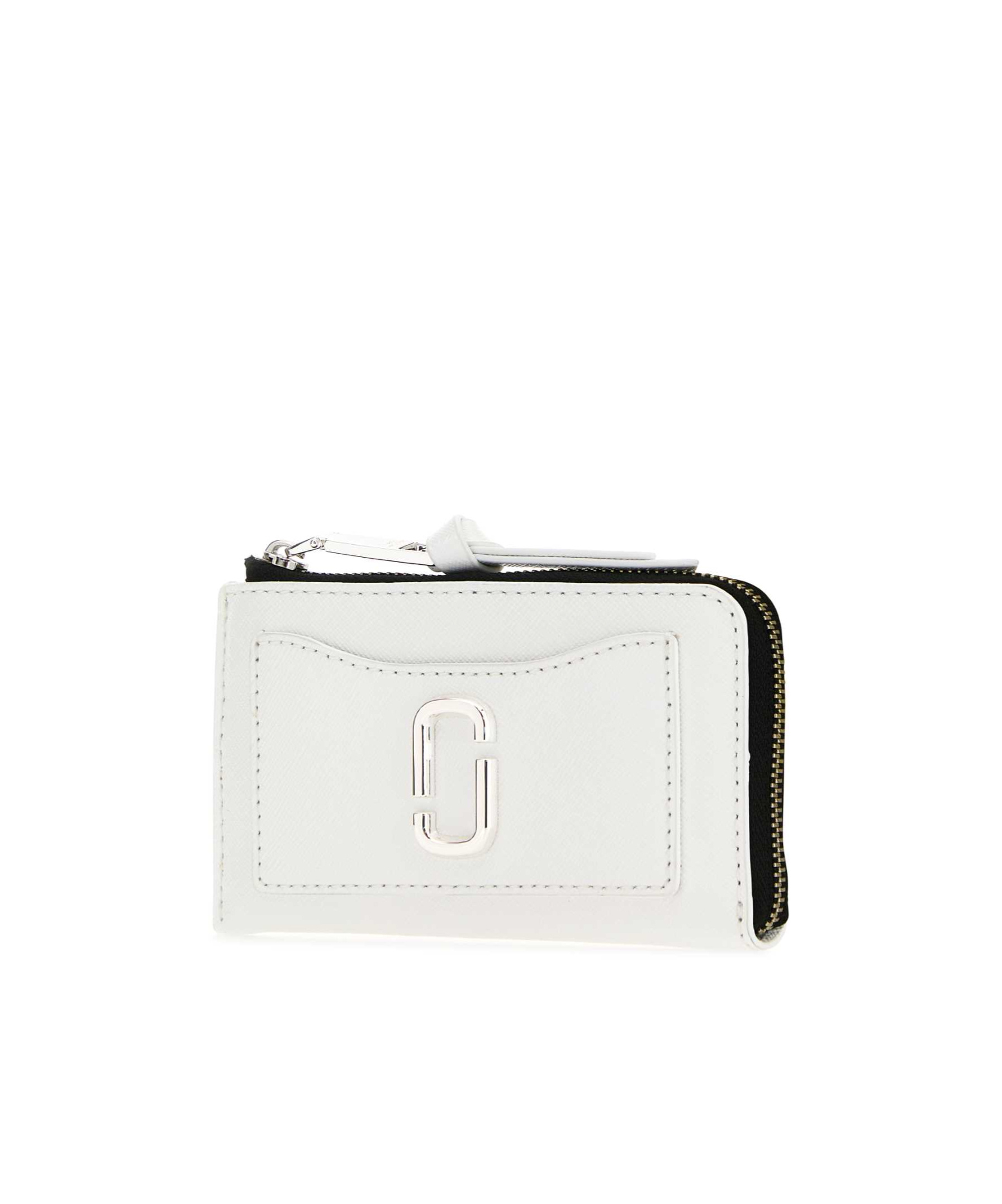 Marc Jacobs White Leather The Utility Top Zip Multi Wallet In White