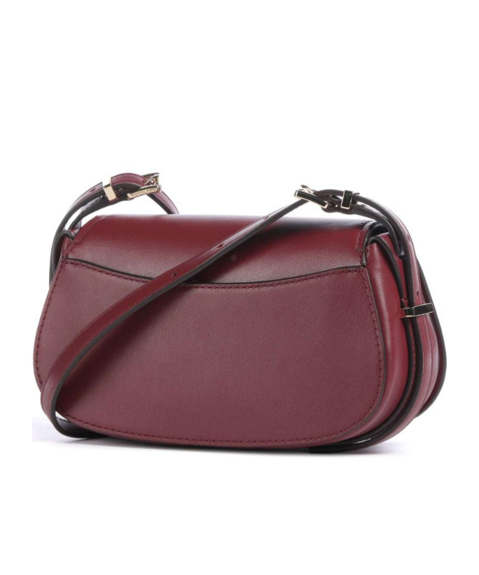 Michael Michael Kors Small Lydia Curved Leather Cross Body Bag In Burgundy