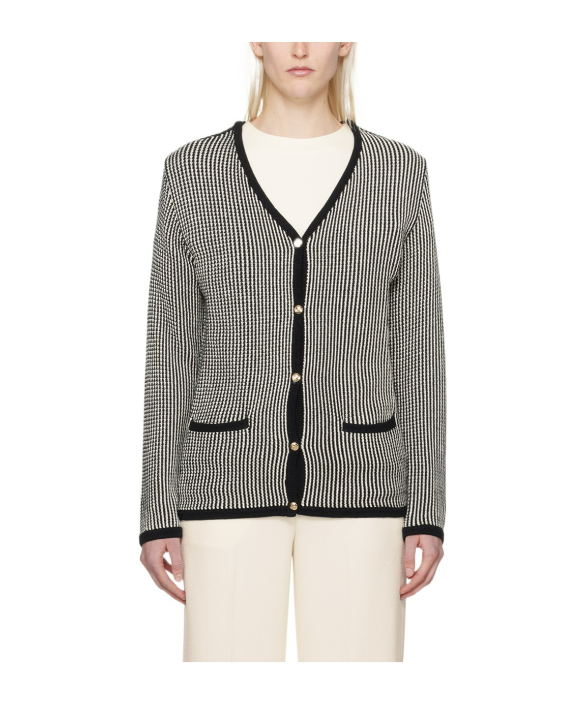 ANINE BING DAVE STRIPE-PATTERN CARDIGAN