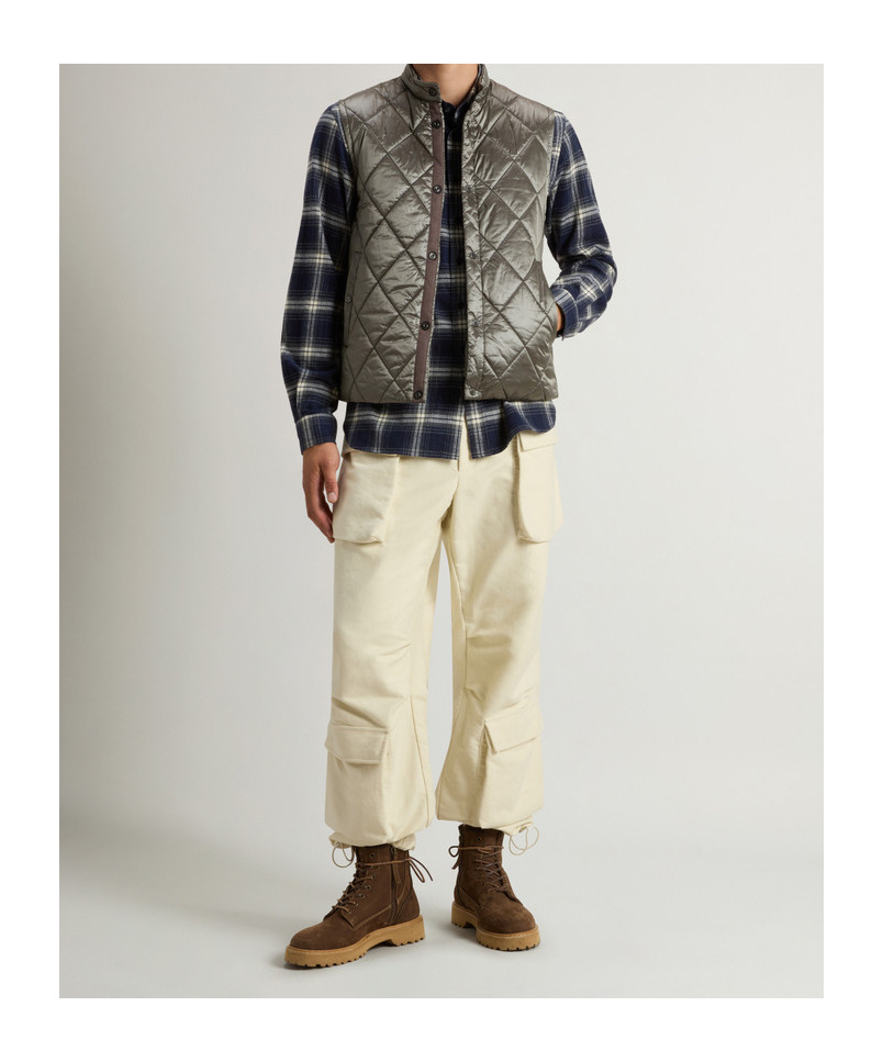 Woolrich Diamond-quilting Vest In Brown