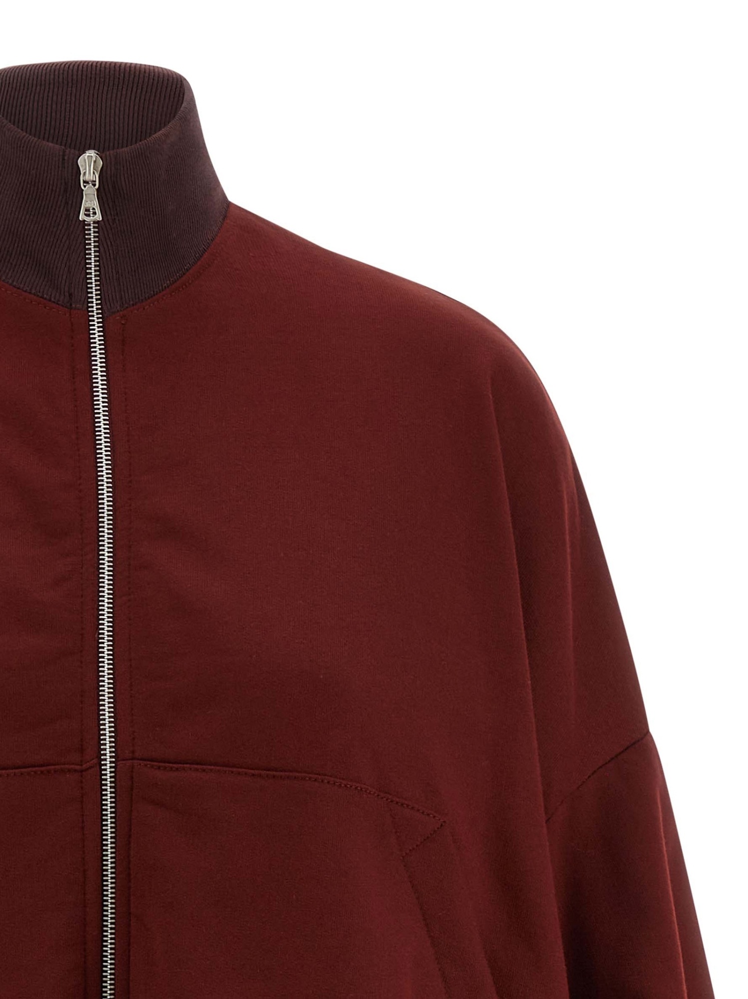 Dries Van Noten High Neck Oversized Sweatshirt With Long Sleeves In Red