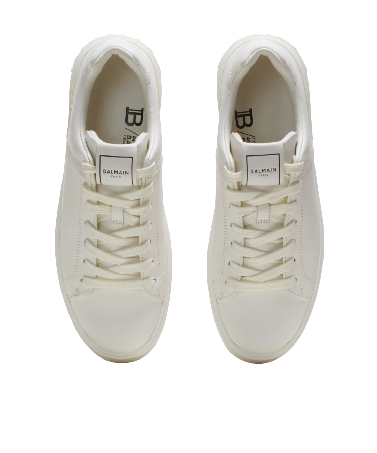 Balmain B Court Low Top Sneakers In White Leather In White