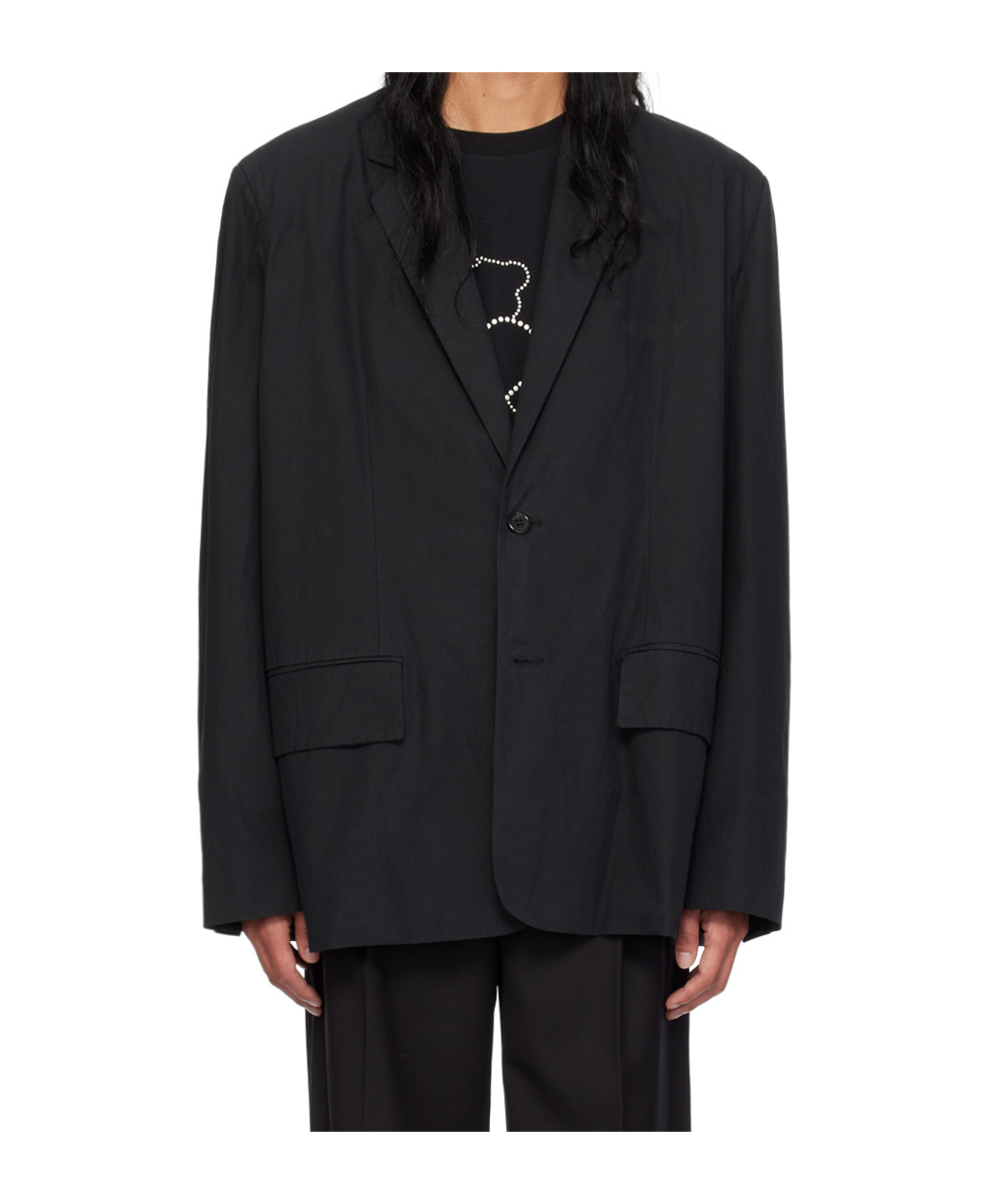 We11 Done Single-breasted Blazer In Black