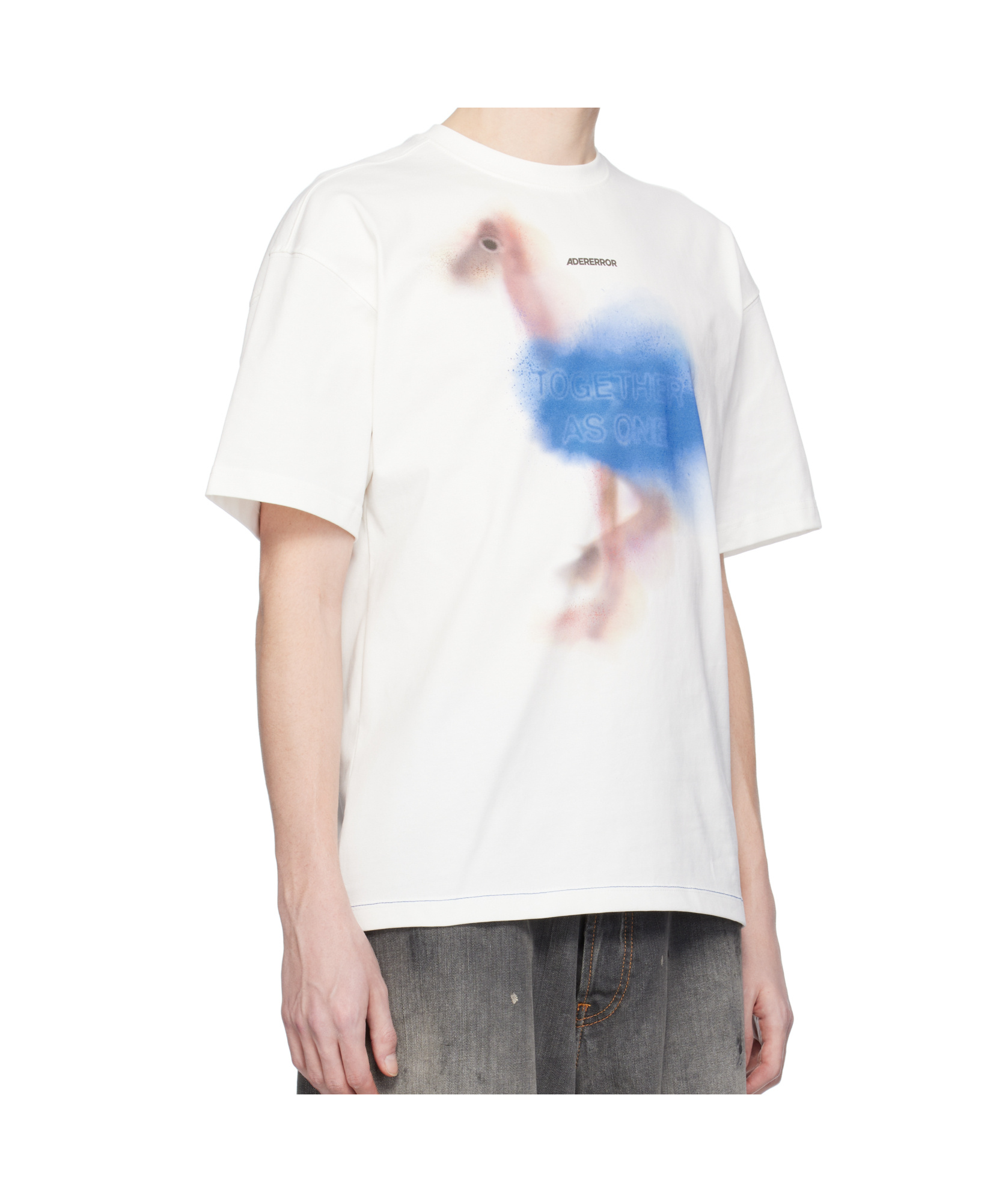 Ader Error Crew Neck Long Sleeve T-shirt In White