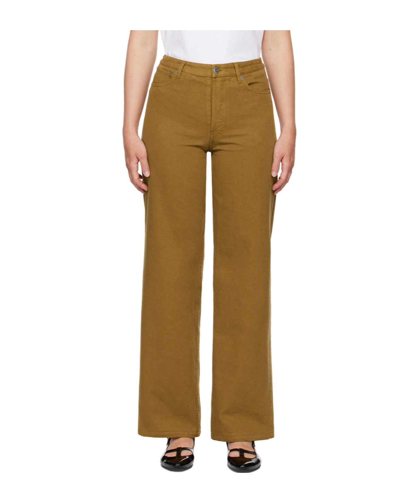 Apc Brown Elisabeth Jeans In Brown