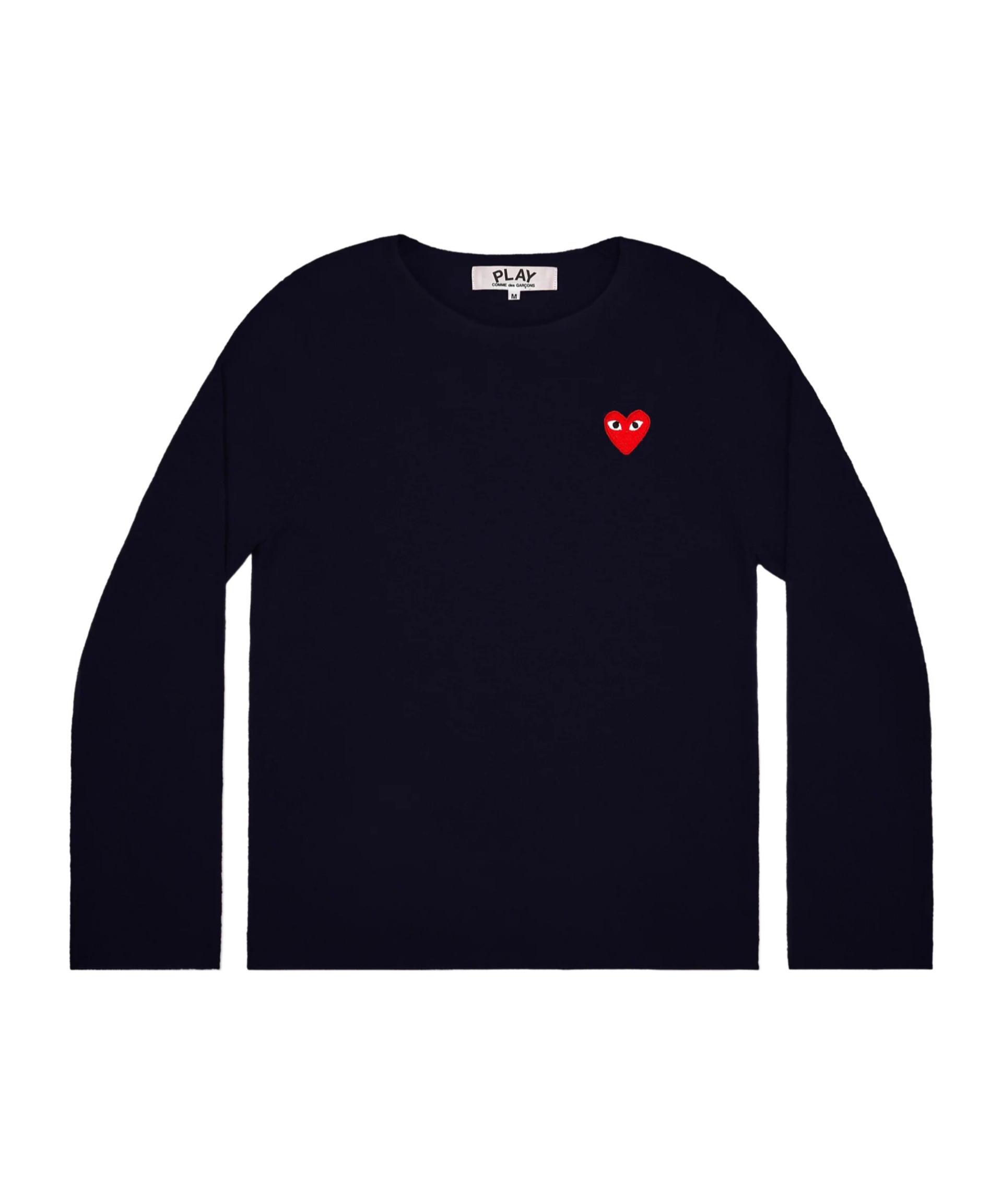 Comme Des Garçons Play Long Sleeve Sweater In Blue