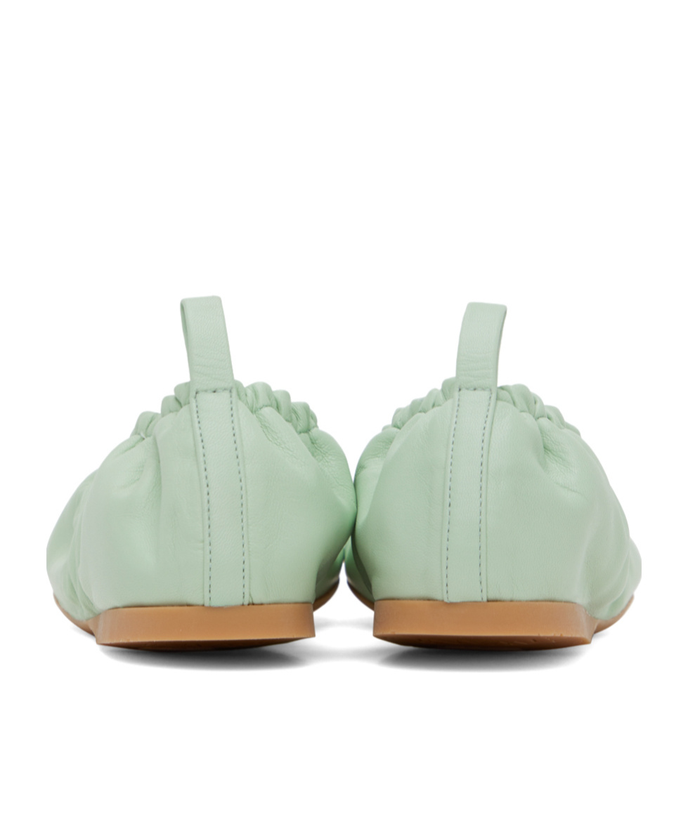 Jw Anderson Green Jwa Puller Leather Ballerina Flats In Gray