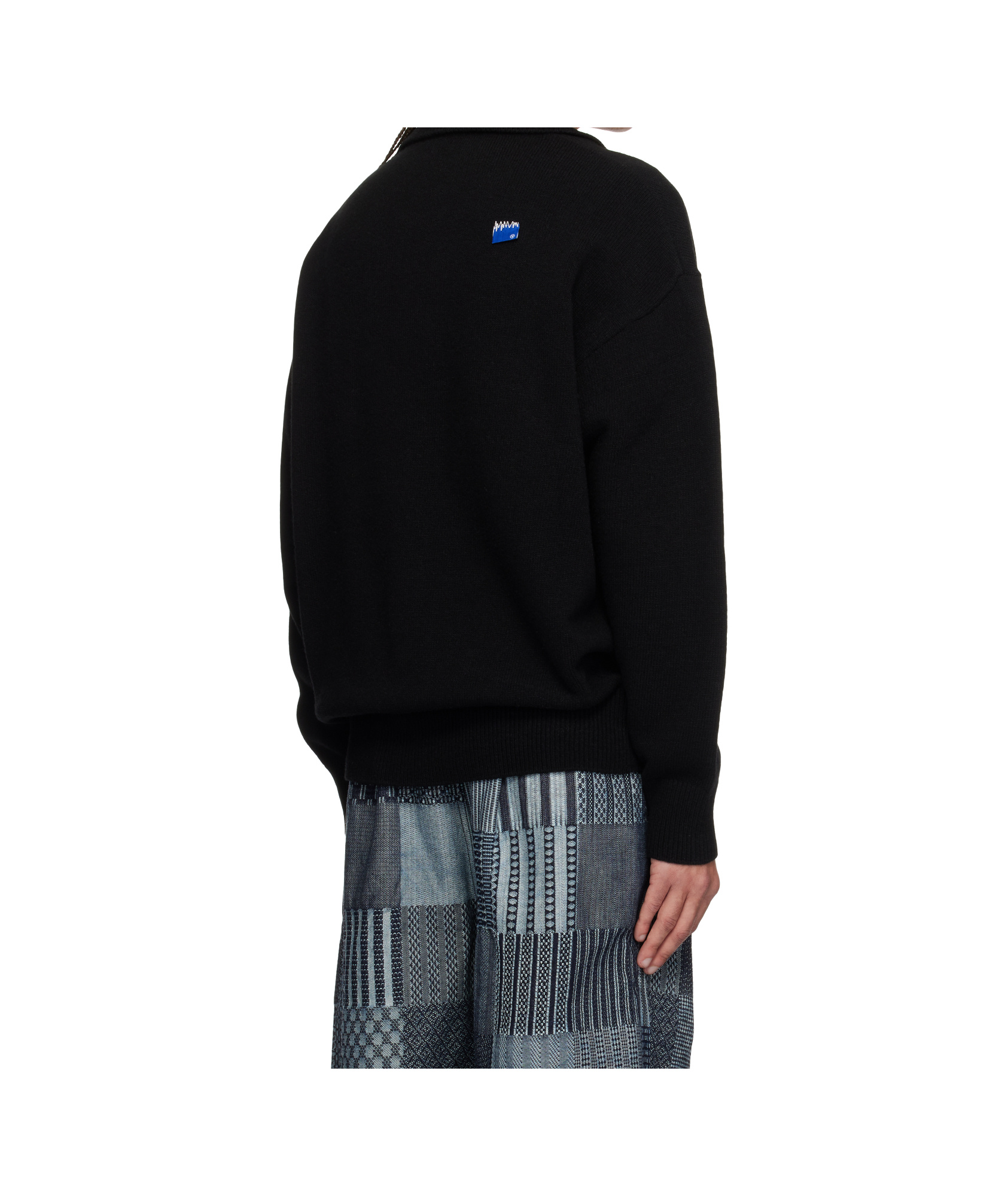 Ader Error Black Significant Trs Tag Knit 02 Polo In Black