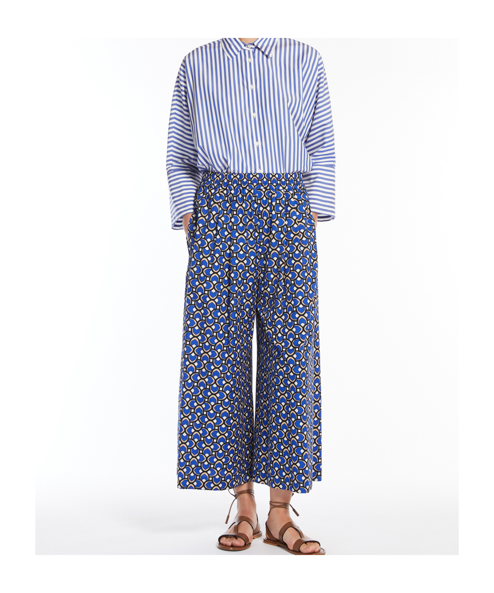Weekend Max Mara All-over Patterned Wide Leg Pants In Multicolor
