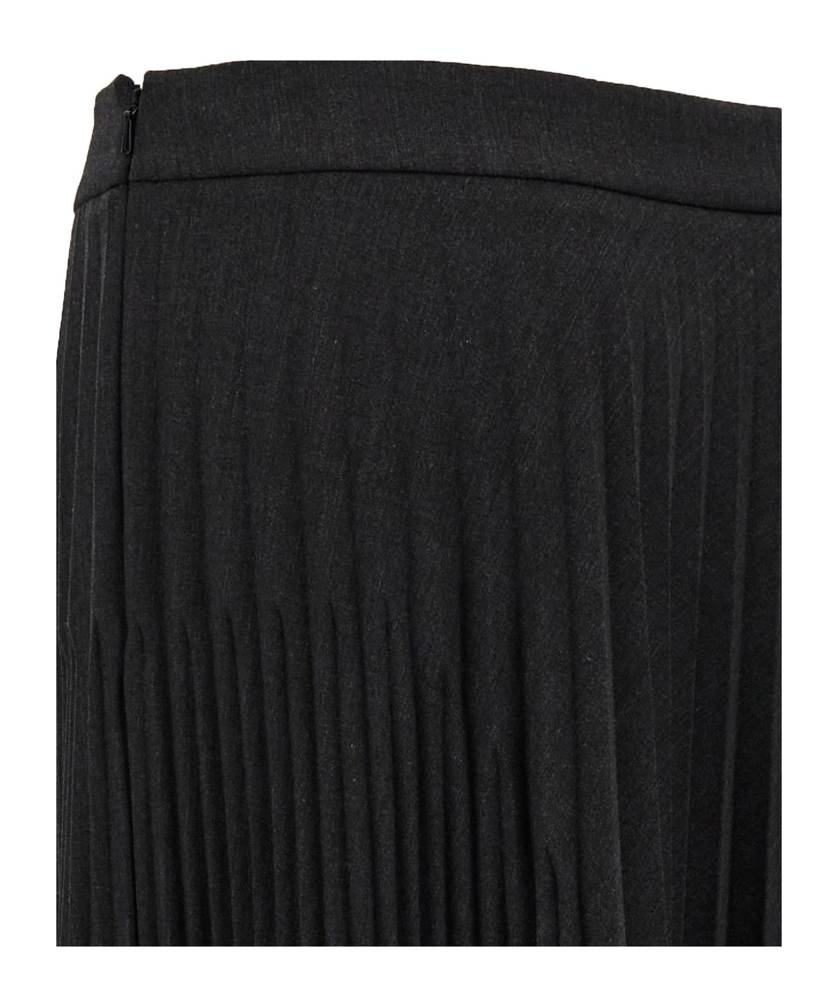 Alberta Ferretti High-waisted Pleated Midi Skirt In Black
