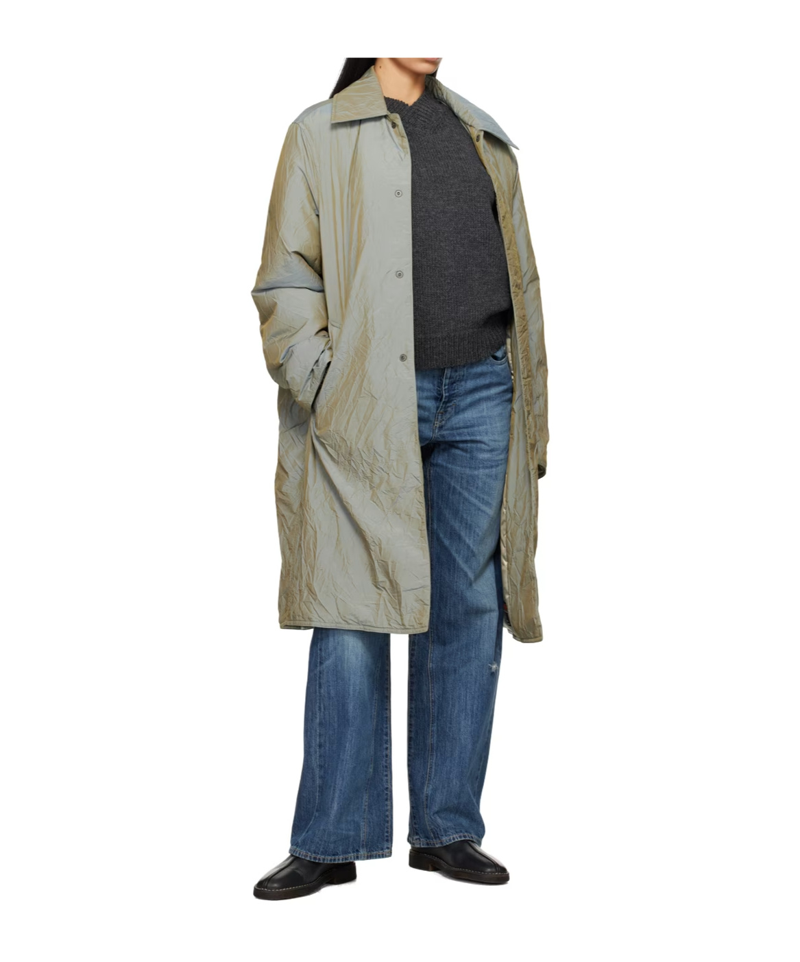 Our Legacy Blithe Lapel Coat In Gray