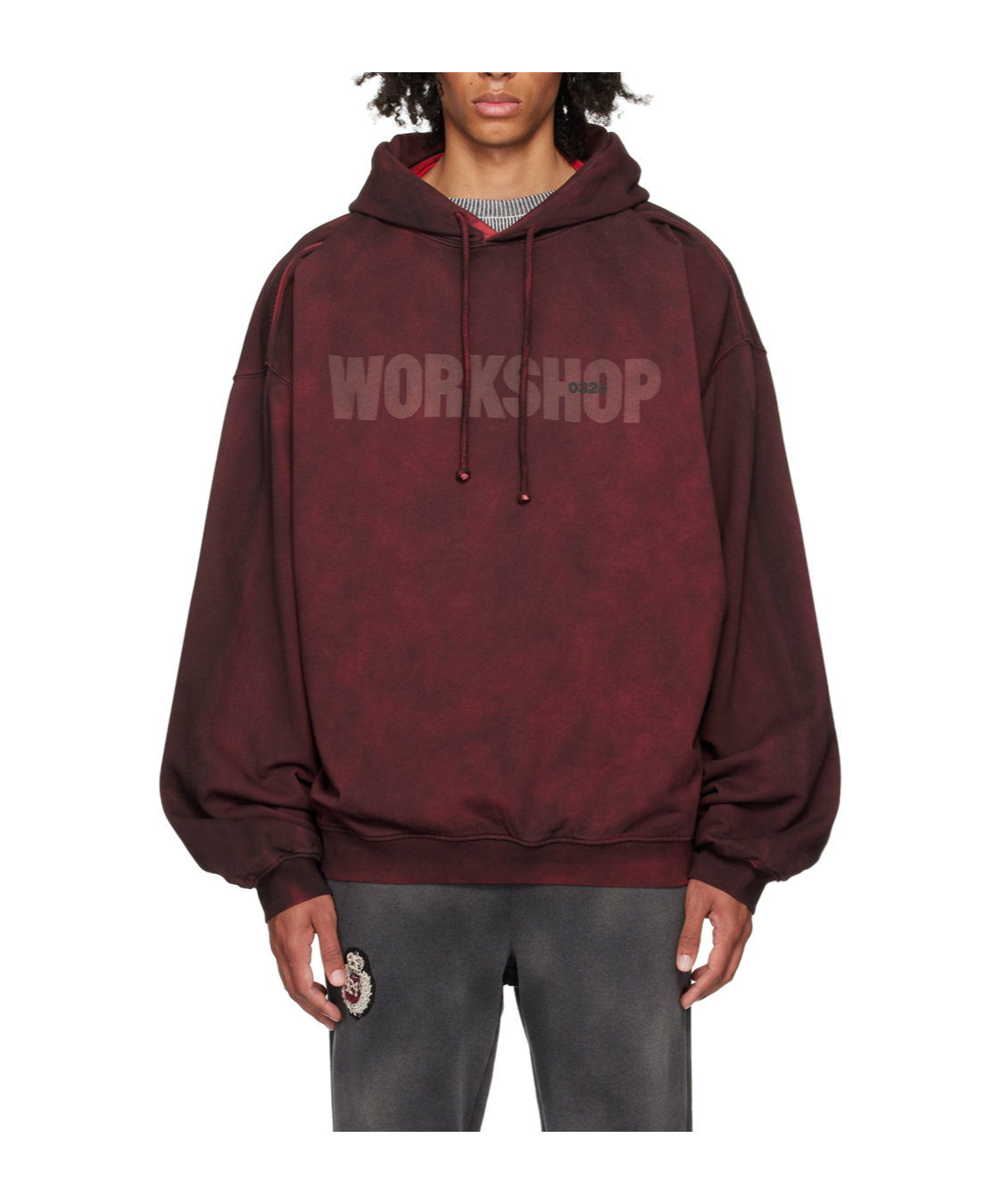 032c Logo Hooded Sweater In Red