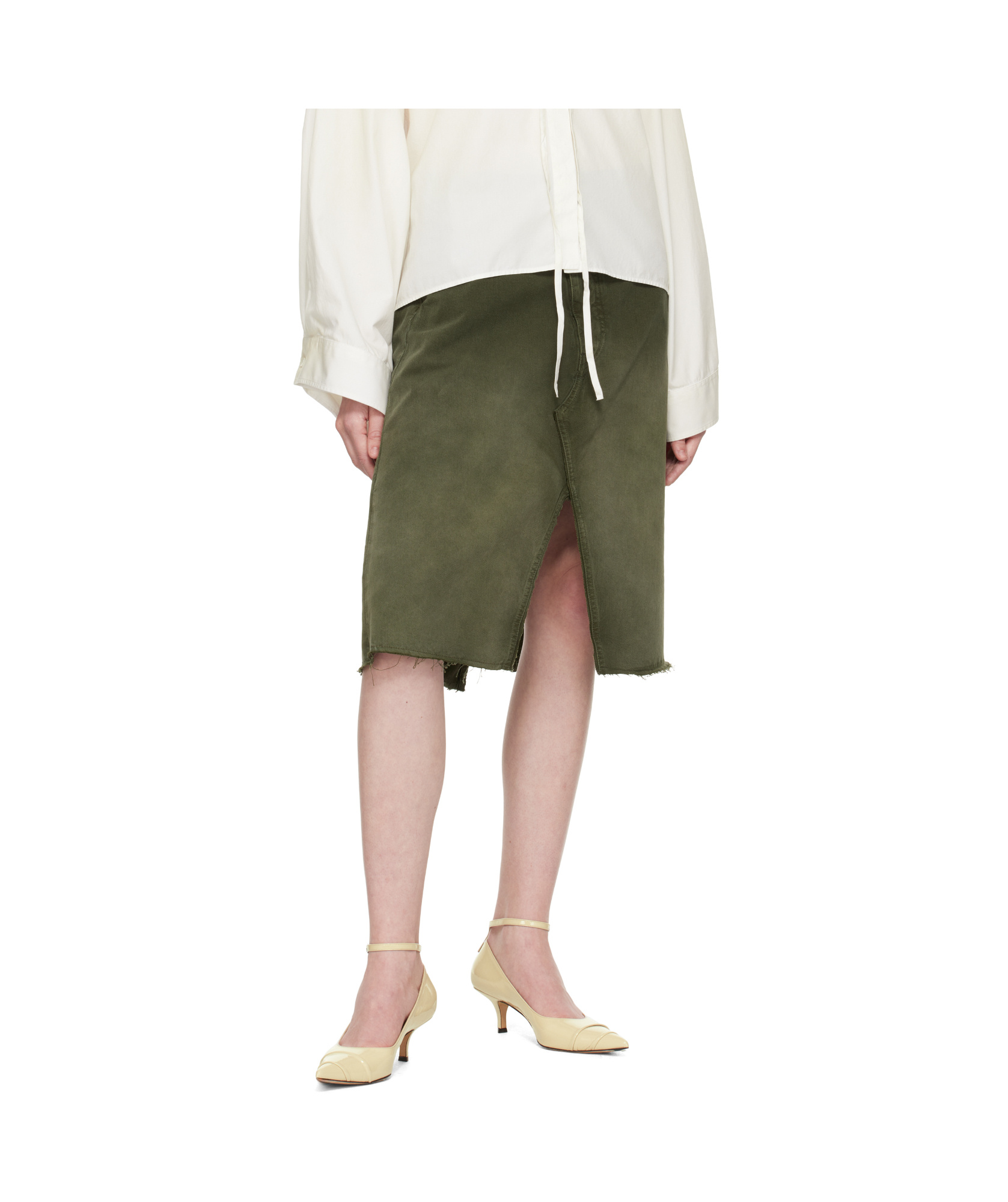 MM6 MAISON MARGIELA LONG DENIM MIDI SKIRT