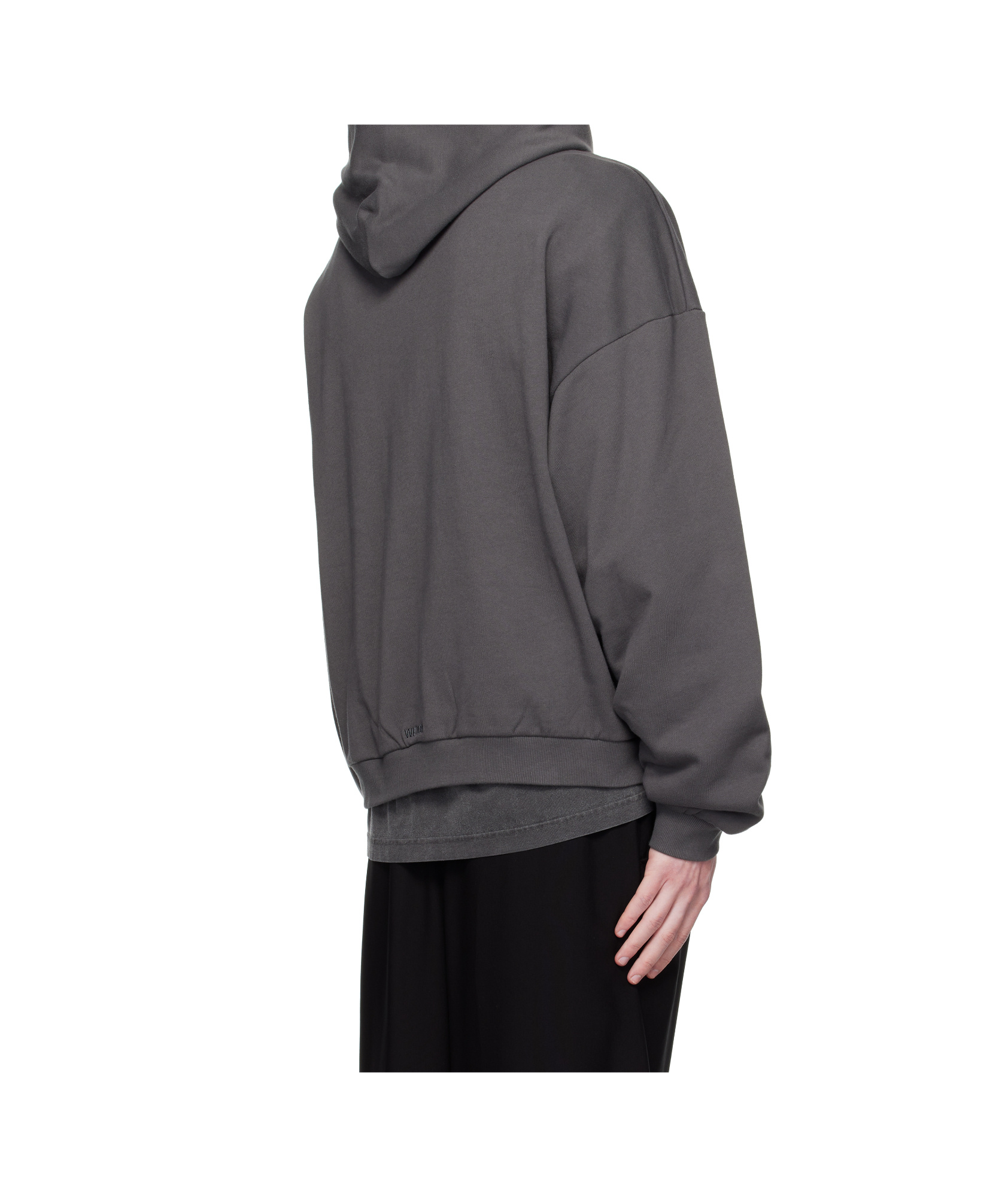 We11 Done Gray Multi Logo Print Hoodie In Gray