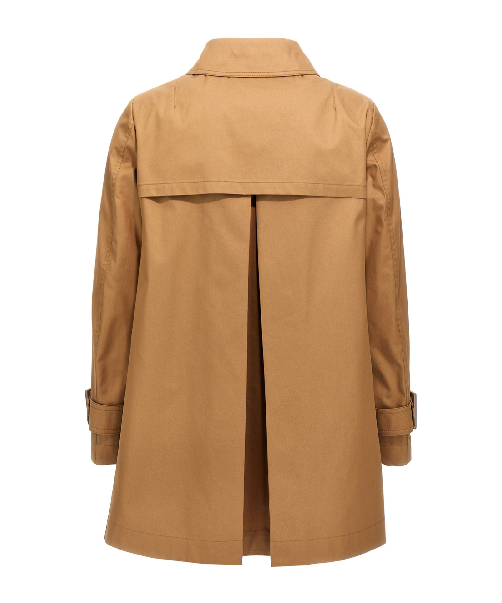 Herno Quilted Coat With Back Vent And Buckle Strap Cuffs In Brown