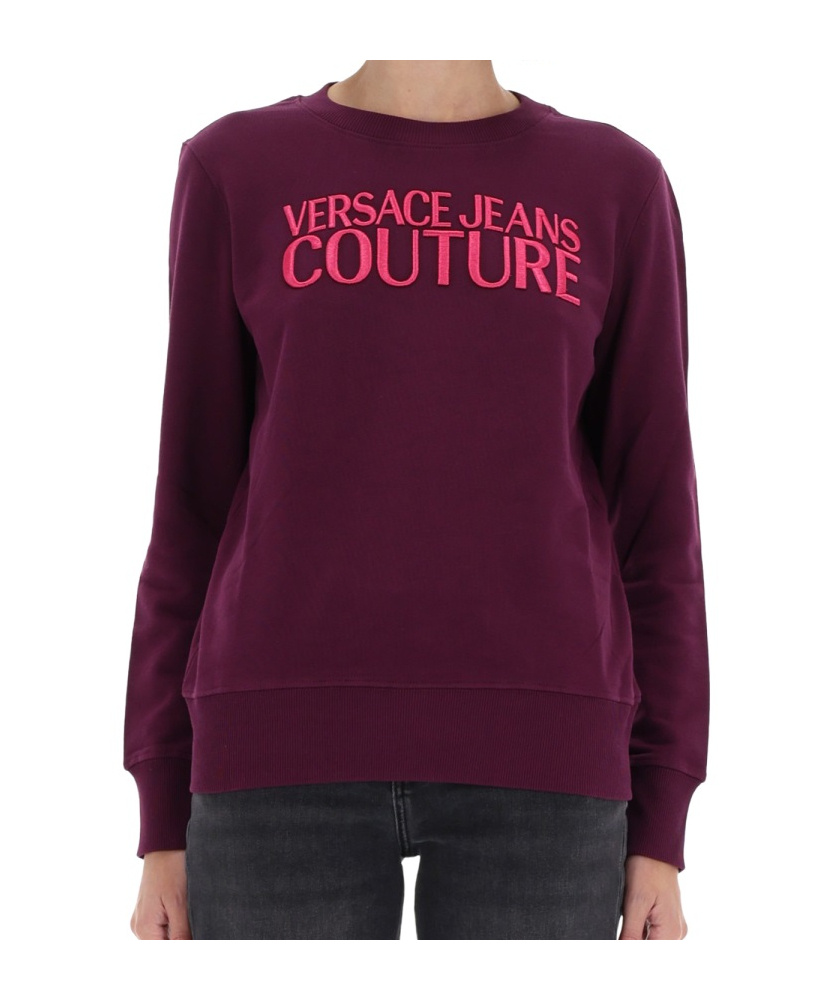 Versace Jeans Long-sleeved Sweatshirt In Burgundy