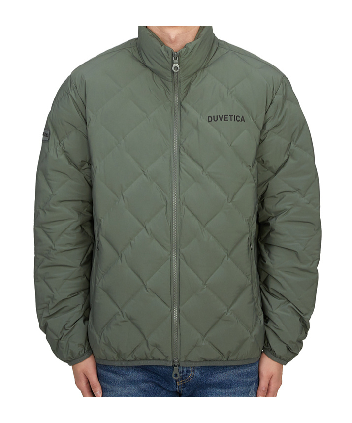 Duvetica Long-sleeved Down Jacket In Green