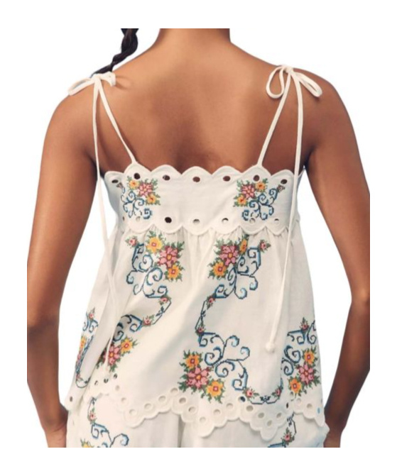 Farm Rio Grandmas Treasure Off White Blouse In Pattern