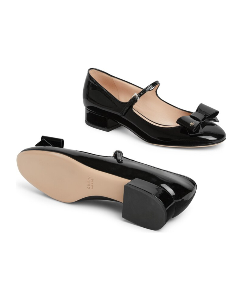Gucci Women's Ballet Flat With Bow In Black