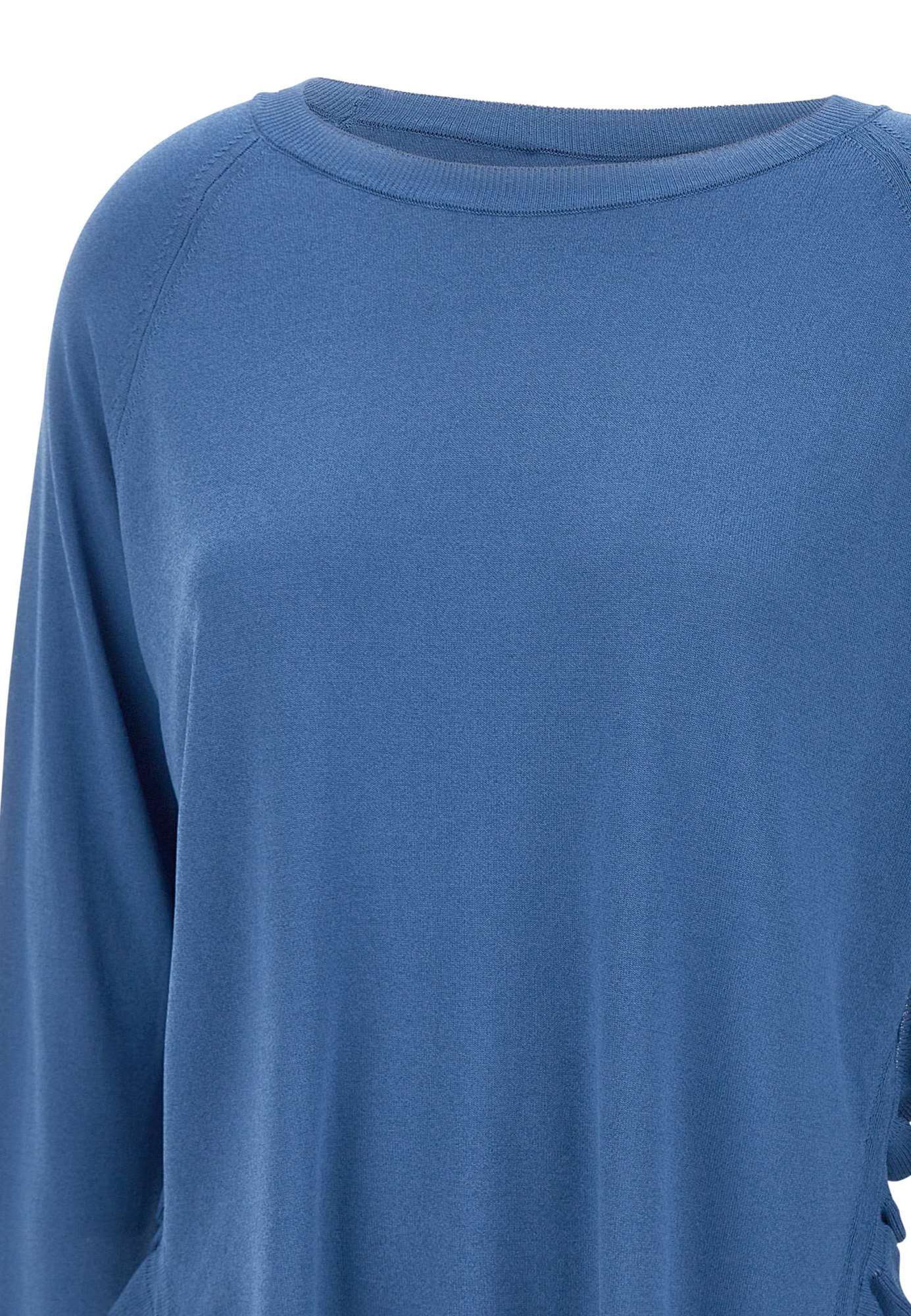 Kaos Ruffle-detailing Sweater In Blue