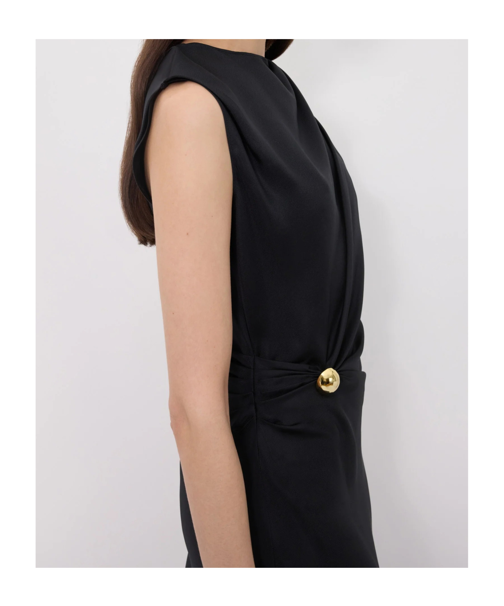 Loulou De Saison Roan Metal-ornament Silk Dress In Black