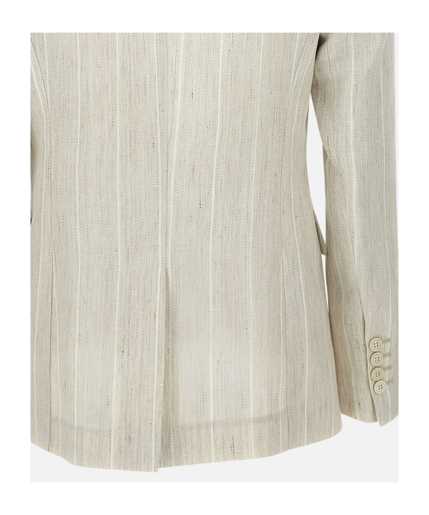 Eleventy Ecru Wool Linen Blazer With Stripes In White