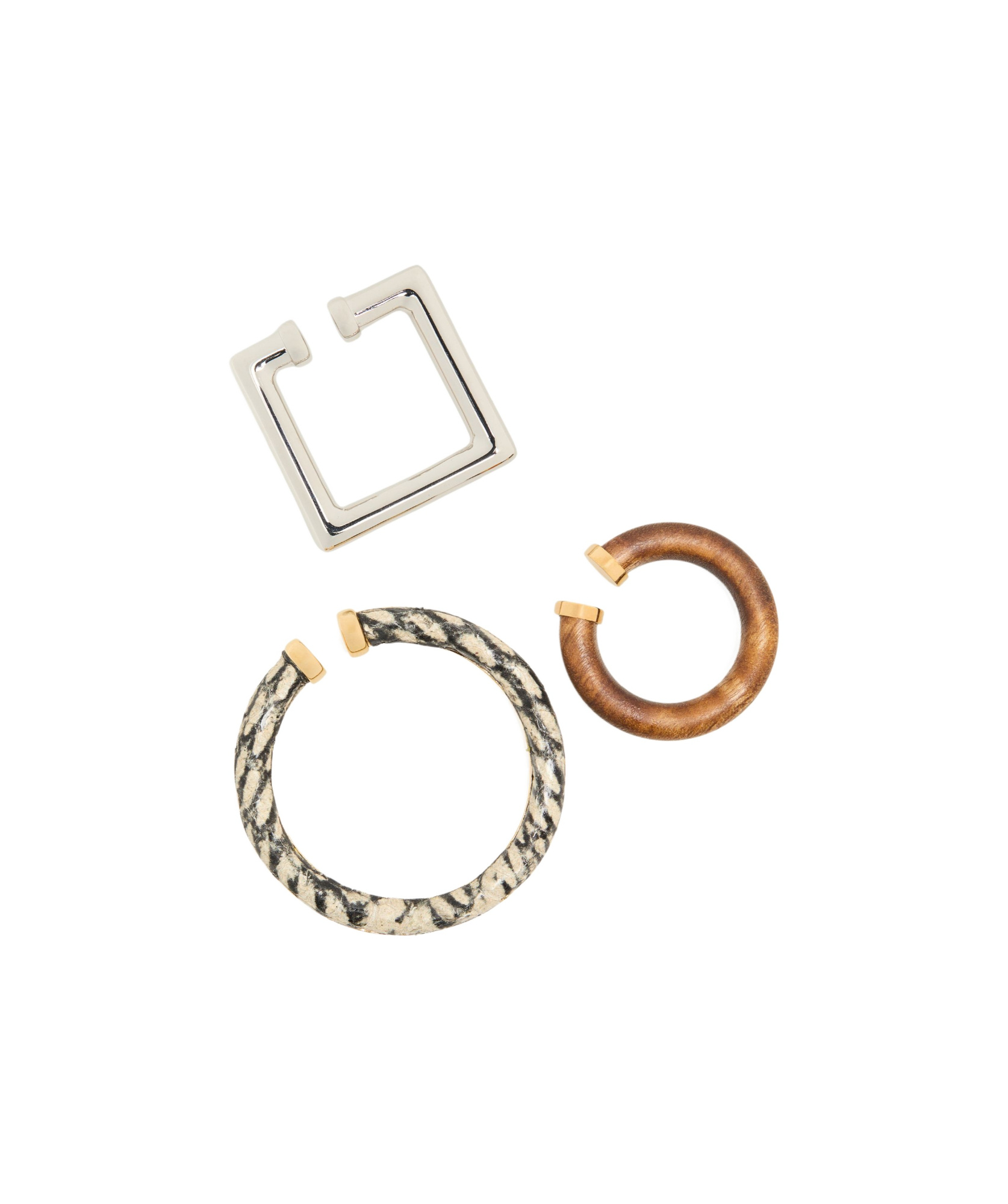 Shop Jacquemus Clip-on Earrings Three-piece Set In Multicolor