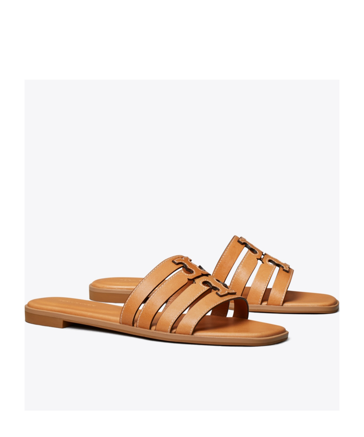 Shop Tory Burch Ines Cage Slides In Brown