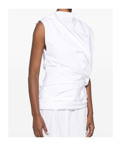 Jil Sander Draped Top In White