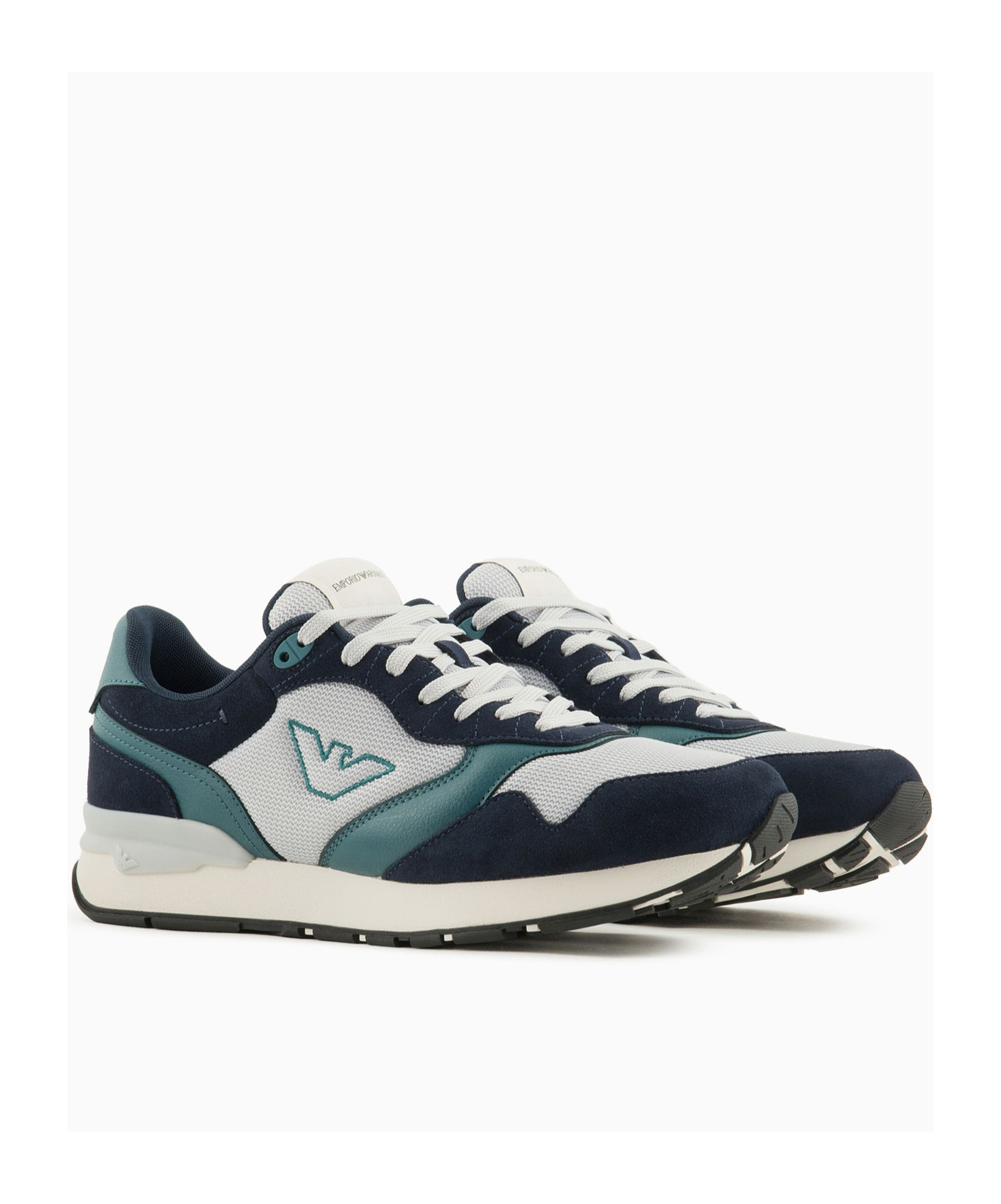 Emporio Armani Lace Up Sneakers In White