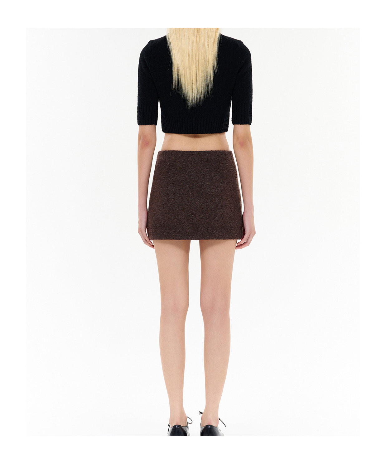 We11 Done Cropped Knitted Top In Black