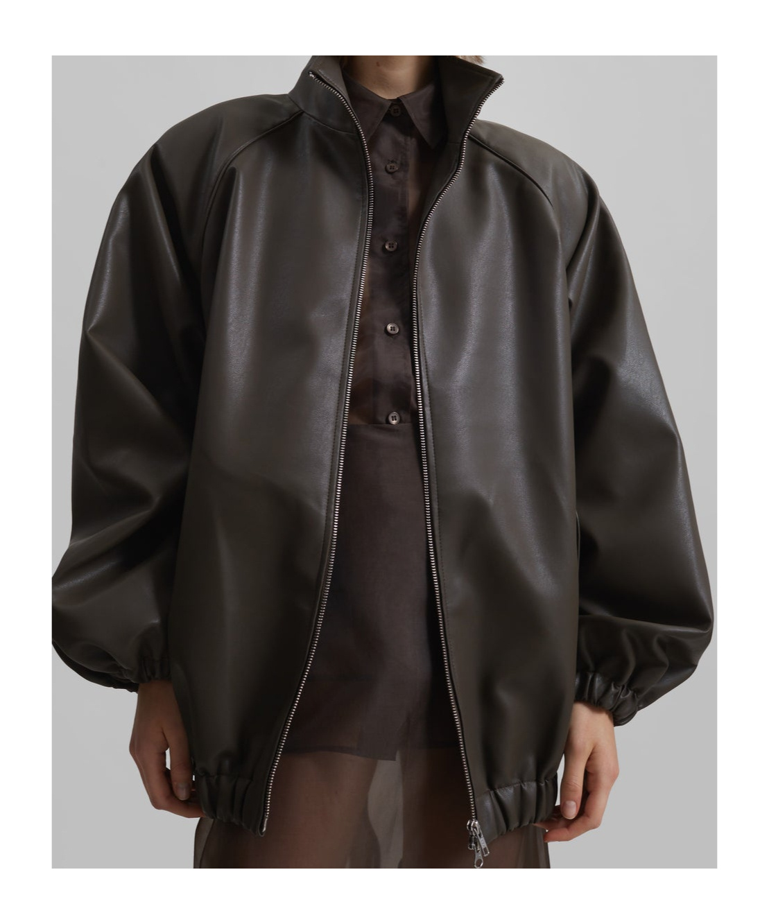 The Frankie Shop Senta Faux Leather Bomber
