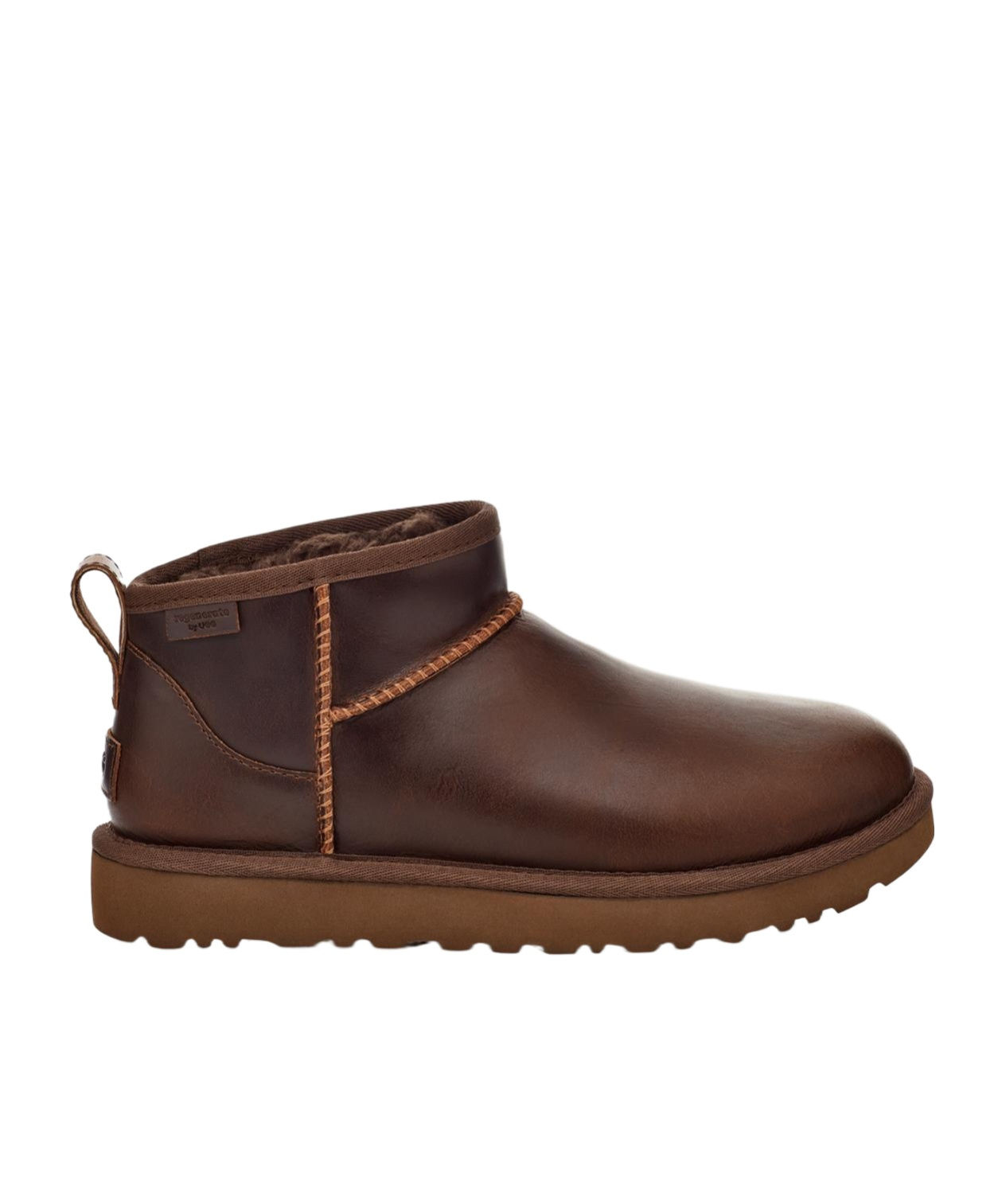 Ugg Classic Ultra Mini Lthr Regen Boots In Brown