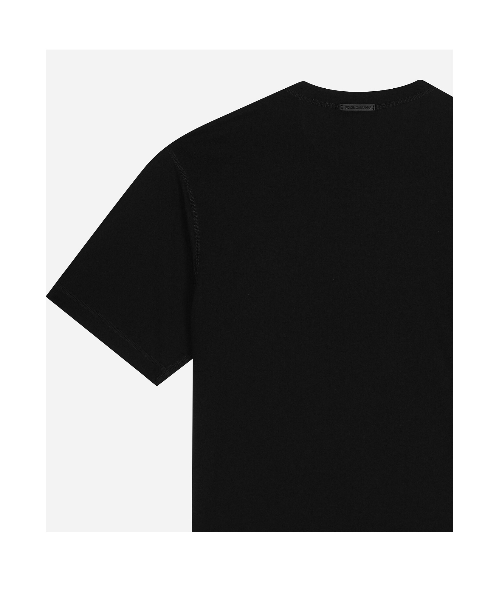 Dolce & Gabbana Cotton T-shirt With Dg Logo Print In Black