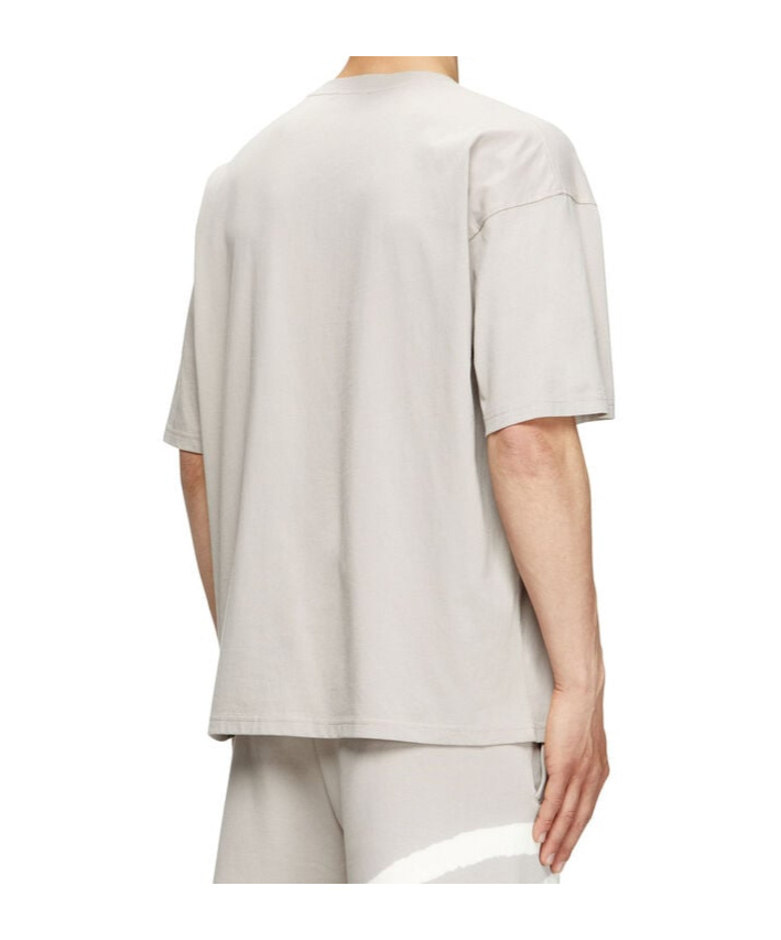Diesel T-shirt With Bleached Oval D Logo In Neutral