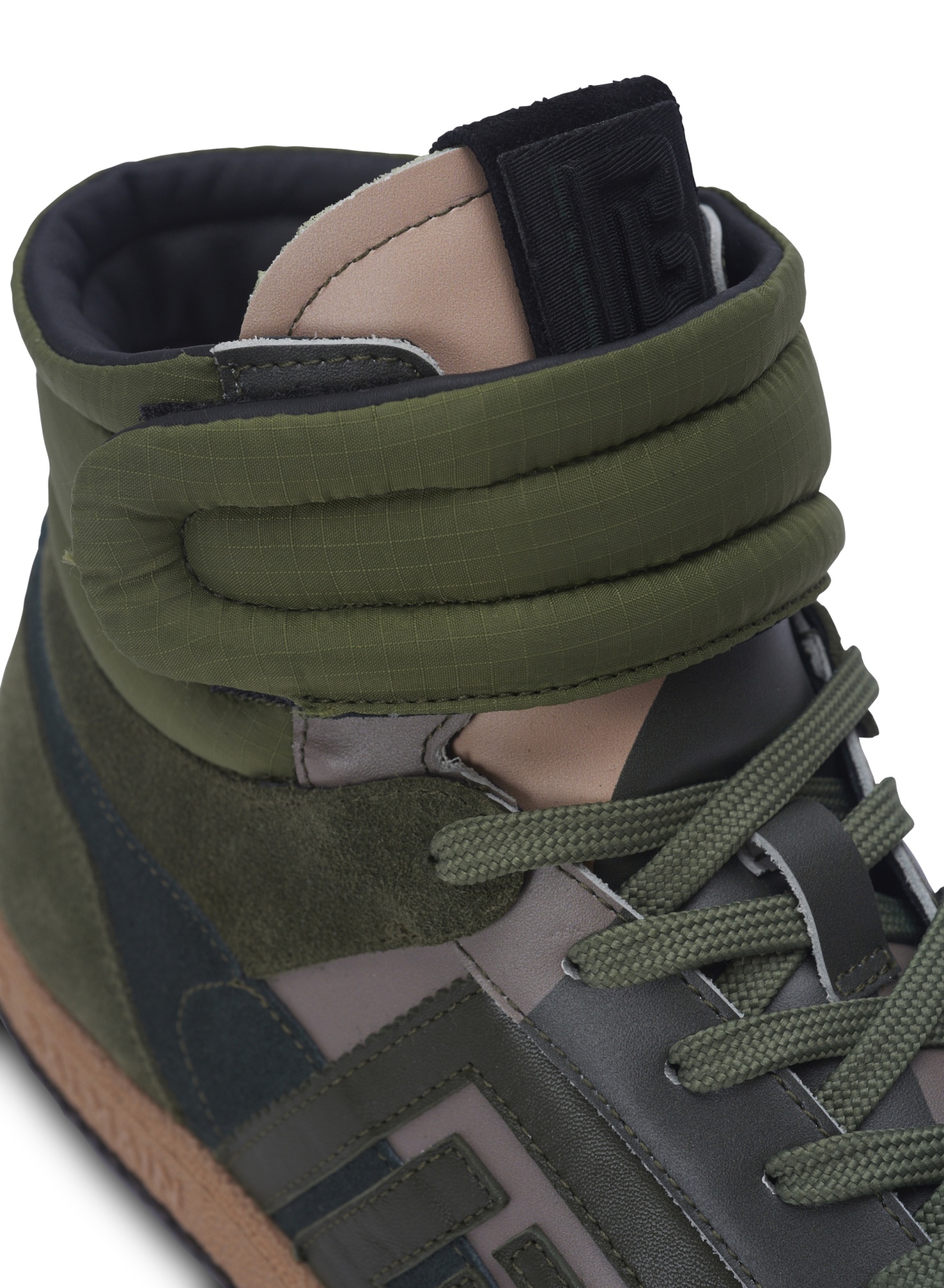 Shop Balmain Swan Mid-top Trainers In Calfskin And Suede In Black