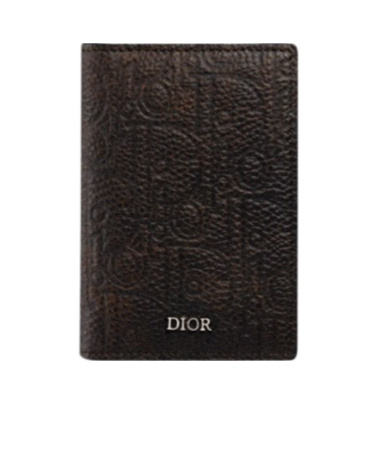 Dior Bi-fold Card Holder In Brown