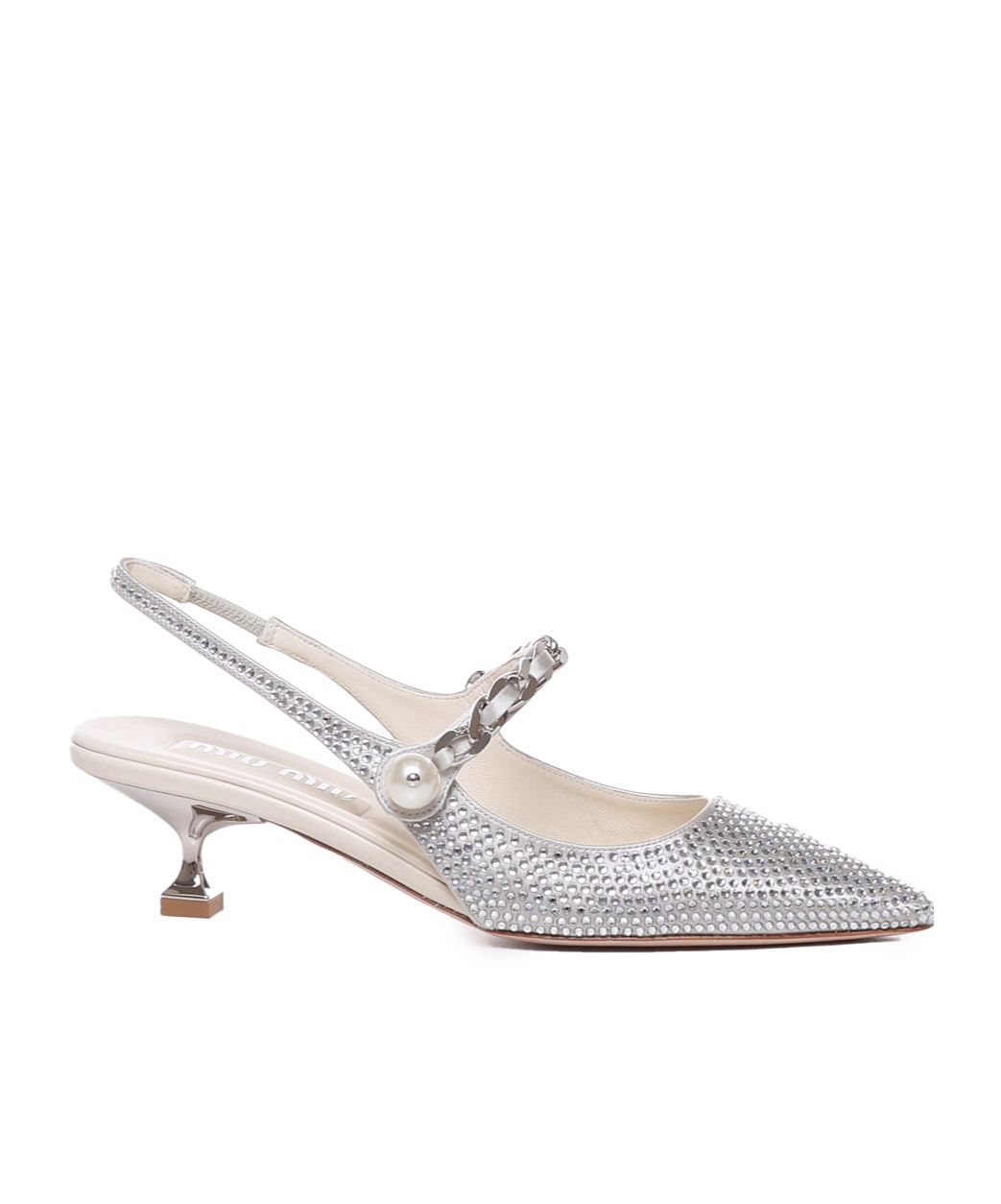 Shop Miu Miu Pointed High Heels In White